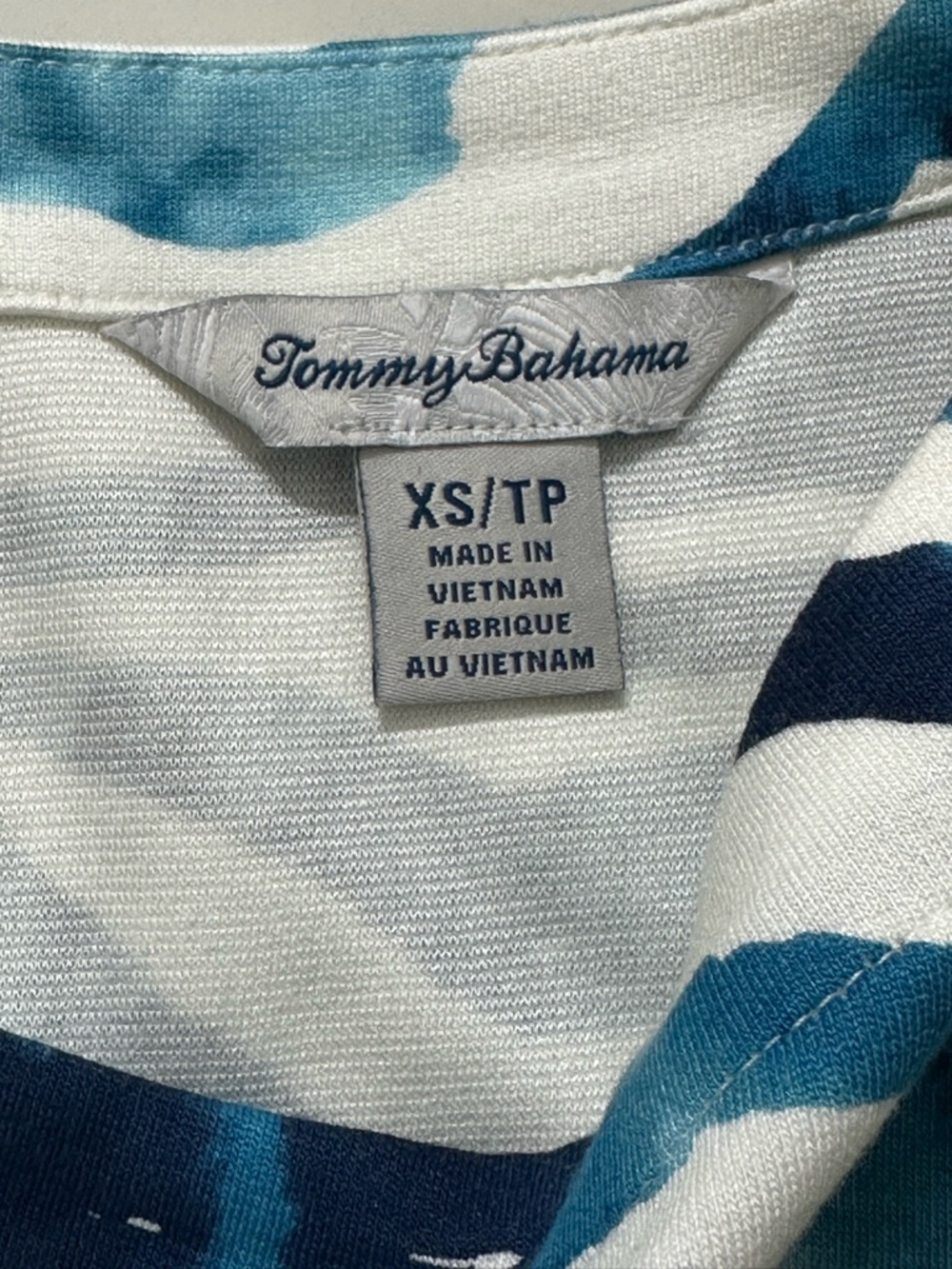 Tommy Bahama Blue & White Zebra-Print Mini Dress - Picture 4 of 7